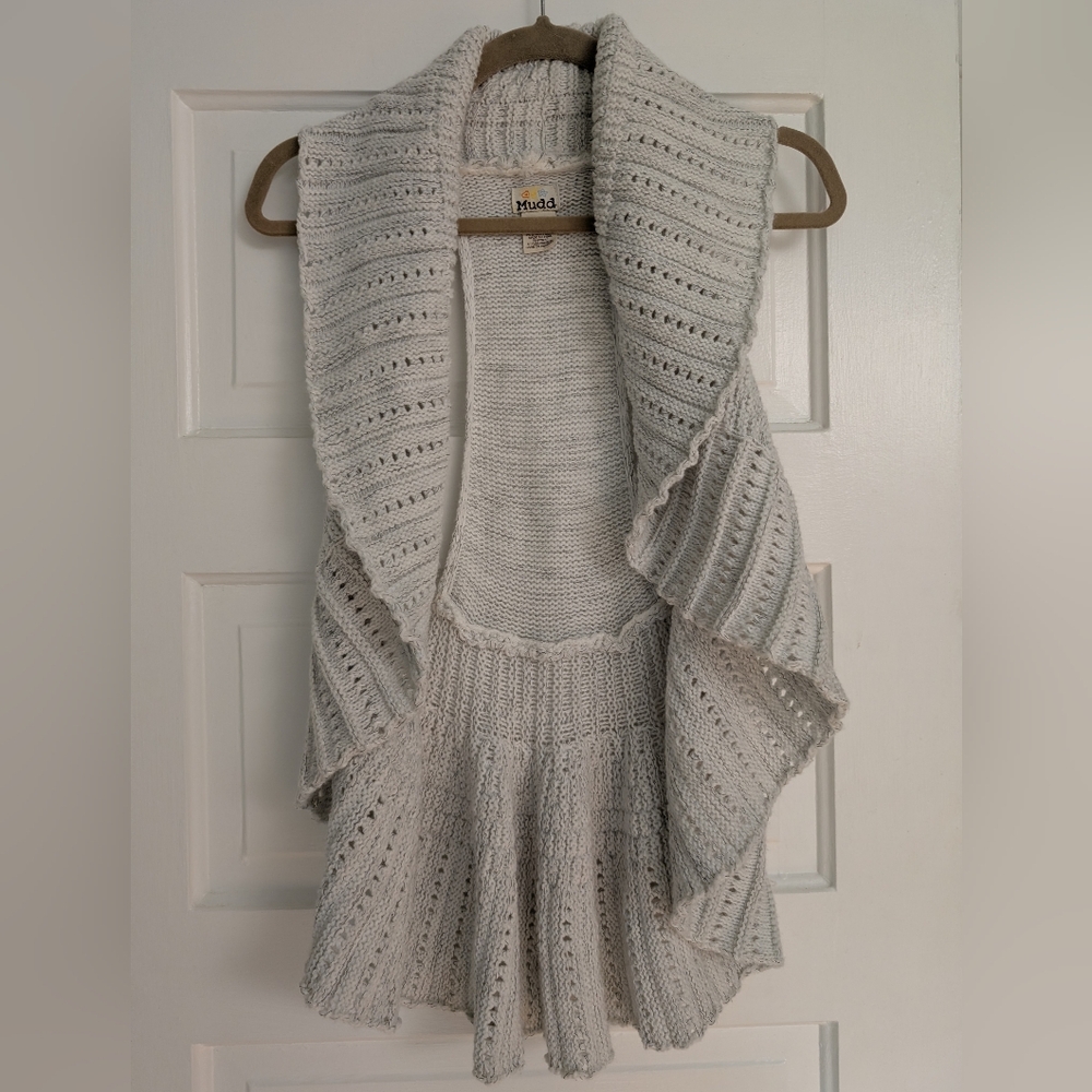 Mudd Y2K Cream Sleeveless Sweater‎ Shrug Size XL